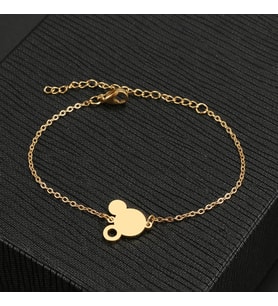 Has Altın Kaplama  Mickey Mouse Gümüş Bileklik 925K