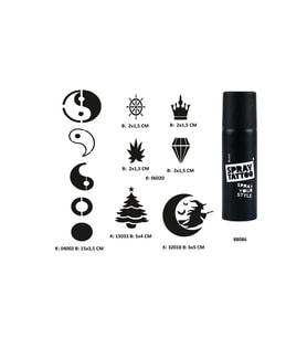 Minimal Parmak ve Sırt Serisi Spray Tattoo Geçici Dövme Seti Dark Sprey Dövme Kiti