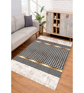 Dijital Kaymaz Taban Yıkanabilir Renkli Salon Halısı Mutfak Halısı Yolluk ND-SD-1188 (Bej)
