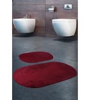 Rivora Mürdüm 2'li Banyo Halısı Paspası Seti Kaymaz Tabanlı Makinede Yıkanabilir