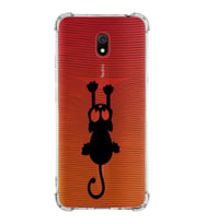 Xiaomi Redmi 8A Köşe Korumalı Antişok Kapak Çizgi Kedi Tasarımlı Şeffaf Silikon Kılıf