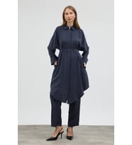 Modal Cupra Tunik Pantolon Takım - Indigo