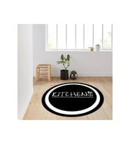 Rovigo Home Dijital Baskı Yıkanabilir Kaymaz Taban Yuvarlak Halı RVG7135 100x100 cm (Siyah)
