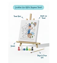 Uçan Çocuk Boyama Tuvali – Şövaleli Boya Seti 20x20