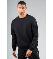 Maraton Oversize Erkek Bisiklet Yaka Siyah Sweatshirt
