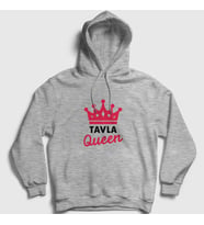 Presmono Unisex Gri Backgammon Queen Tavla Kraliçesi Oyun V2 Kapüşonlu Sweatshirt 417819tt (Gri)