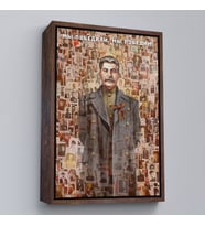 Çerçeveli Joseph Stalin Rusya ve Sovyetler Birliği SSCB Tablo (Beyaz)