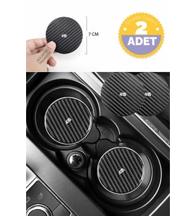 Rover 416 Karbon Bardak Altlığı Rover 416 Yazılı Spor ve Şık 2 Adet 7 cm Tasarım