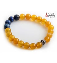 Doğal Lapis Lazuli Ve Akik Taşlı Bileklik