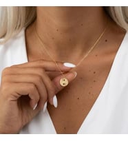 Kişiye Özel Yin Yang Model Zarif Kolye 925K Gümüş (Gold)