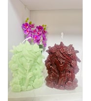 Çiçekli Kız Dekoratif Kokulu Mum / Girl with Flowers Decorative Scented Candle (Kahverengi Koyu)