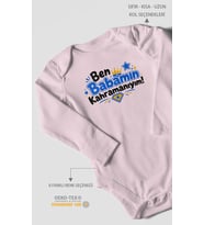 Ben Babamın Kahramanıyım Uzun Kollu Bebek Body %100 Pamuk