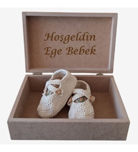 Organic Bonny Baby  Yeni Doğan Hediyelik El Yapımı Organik Pamuk Bebek Patiği  Yenidoğan Hastane Çıkışı (0-6 Ay) Krem , Ekru, Beyaz, Mavi , Pembe