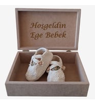 Organic Bonny Baby  Yeni Doğan Hediyelik El Yapımı Organik Pamuk Bebek Patiği  Yenidoğan Hastane Çıkışı (0-6 Ay) Krem , Ekru, Beyaz, Mavi , Pembe