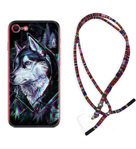 Apple iPhone 5 6 7 8 Plus Se XR Kılıf Boyun Asklı Rasta Silikon Dog Eyes 1761