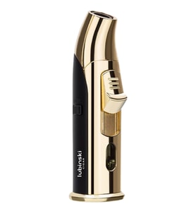 Lubinski Tek Torch Pürmüz Siyah Gold Metal Masa Tipi Puro Çakmağı LB-194
