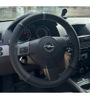 DİKİŞLİ DİREKSİYON KILIFI NUBUK NOKTALI DERİ GRİ YÜZÜK GRİ DİKİŞLİ OPEL ASTRA İÇİN