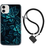 Apple iPhone 11 12 13 Mini Kılıf Boyun Askılı Silikon Mistik Çiçekler 1650