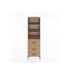 Hyperion Dolap 3 Raflı 3 Çekmeceli 60x44x195 Çam-Çam