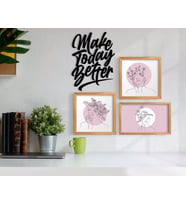 BK Home Dekoratif 3’lü Retro Ahşap Tablo ve Konsept Duvar Dekoru-6