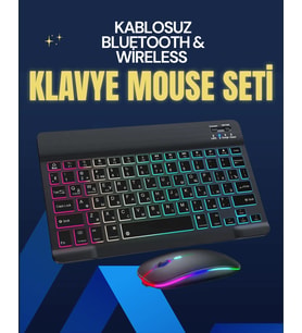 Şık ve Sessiz Tasarımlı Işıklı Klavye Mouse Seti – Şarjlı Wireless