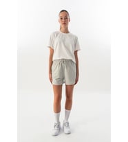 Maraton Comfort Kadın  Düz Paça Ekru Şort