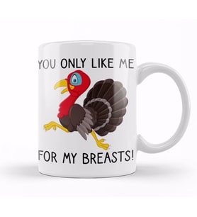 You Only Like Me for My Breasts Funny Thanksgiving 01 Kupa Bardak Porselen