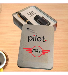 Pilotlara Özel İsim Yazılı Dolma Kalem Seti – Havacılık Temalı Kişiye Özel Prestij Kalemi
