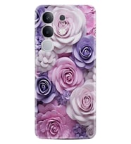 Vivo Y29 Kılıf Boutique Baskılı Resimli Mor Güller Pcode -029