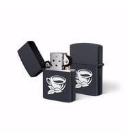 Star Elit Home Fincan Figürlü Siyah Benzinli Metal Çakmak