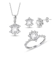 Modern Baget Altın Set (Beyaz)