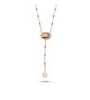 Altın Vav Kolye 14K Rose Dorika Zincirli (Çok Renkli)
