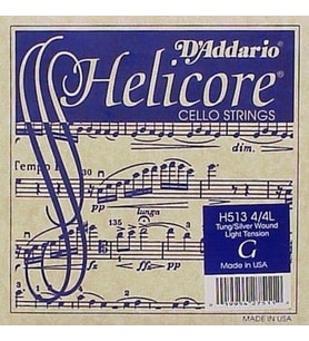 D'Addario H513 Helicore Tek Çello Sol (G) Teli (4/4) Tungsten/Gümüş Sarım ile Zengin Alt Frekanslar Derin Rezonans ve Sıcak Tonlar
