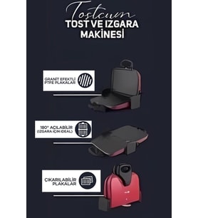 Troya Tostcum Elektrikli Izgara ve Tost Makinesi Eco 1800w 6 Dilim