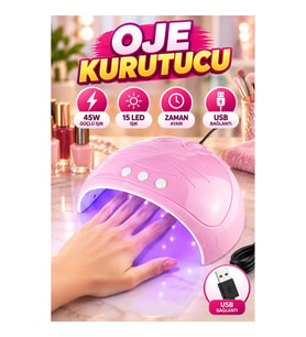 45W UV LED Oje Kurutucu – 15 LED Işık, Zaman Ayarı ve USB Bağlantı