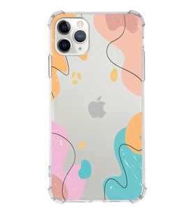 Apple iPhone 11 Pro Uyumlu Köşe Korumalı Antişok  Kapak Karışık Renkler Tasarımlı Şeffaf  Kılıf