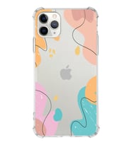 Apple iPhone 11 Pro Uyumlu Köşe Korumalı Antişok  Kapak Karışık Renkler Tasarımlı Şeffaf  Kılıf
