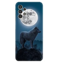 Samsung Galaxy M14 Kılıf Resimli Desenli Silikon Platinium Series Moon Wolf 1820