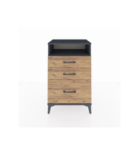 Hyperion Komodin Tek Raflı 3 Çekmeceli 60x44x96 Antrasit-Çam