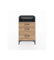 Hyperion Komodin Tek Raflı 3 Çekmeceli 60x44x96 Antrasit-Çam