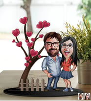 BK Gift Kişiye Özel Sevgililer Karikatürlü 3D Ahşap Biblo, Sevgili Biblo, Ahşap Biblo, Sevgiliye Hediye, Sevgililer Günü Hediyesi-5