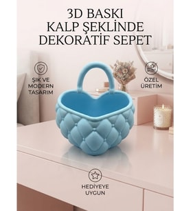 Kalp Şeklinde Dekoratif Sepet