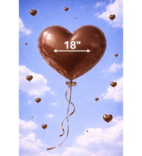 18 İnç Kahverengi Kalpli Folyo Balon – Şık ve Duygusal Dekor