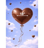 18 İnç Kahverengi Kalpli Folyo Balon – Şık ve Duygusal Dekor