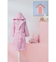 Özdilek 7/8 Yaş Kız Çocuk Kapüşonlu Kadife Pamuk Bornoz-Unicorn Pembe