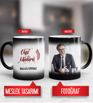 Okul Müdürü Kupa Bardak Sihirli Fotoğraflı
