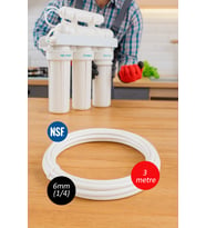 Su Arıtma Cihazı Hortumu FDA ve NSF Belgeli 6 mm 1/4" inç 3 Metre (STANDART EV TİPİ ARITMALAR IÇİN) (Siyah - Beyaz)