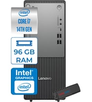 Lenovo Thinkcentre Neo 50T Gen5 Intel Core I7 14700 96GB Ddr5 2tb SSD Windows 11 Home Intel UHD 770 Masaüstü Bilgisayar 12UAS0GL00H29 + Zetta Flash Bellek