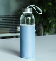 Deri Kılıflı 500 Ml Su Matarası (Mavi)