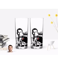 BK Gift Kişiye Özel Renkli Baskılı Godfather Baba Tasarımlı İkili Rakı Bardağı Seti-4 (Beyaz)